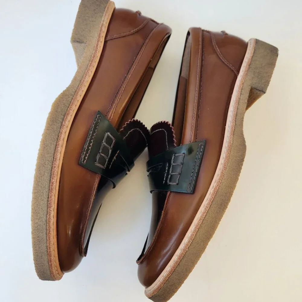 Dolce Vita Arabel Loafers Flat Brown Black Patent Leather Slip-On Shoes Preppy - Picture 11 of 11